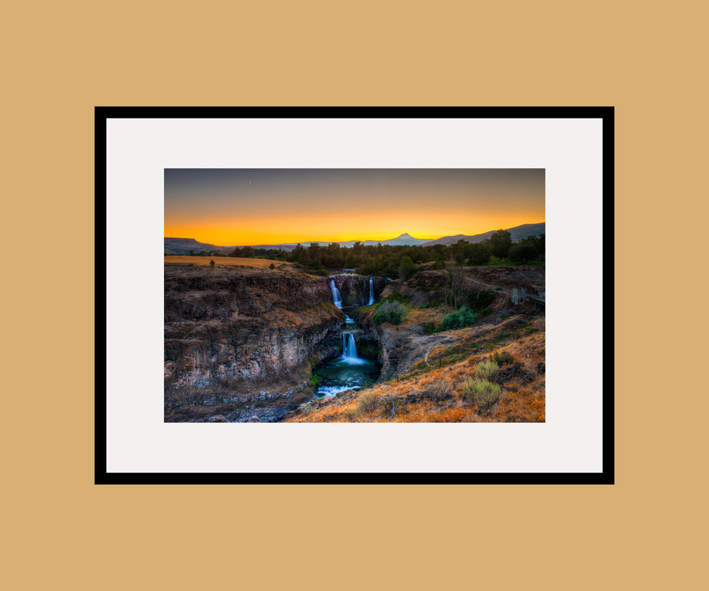 White River Falls Sunset Framed