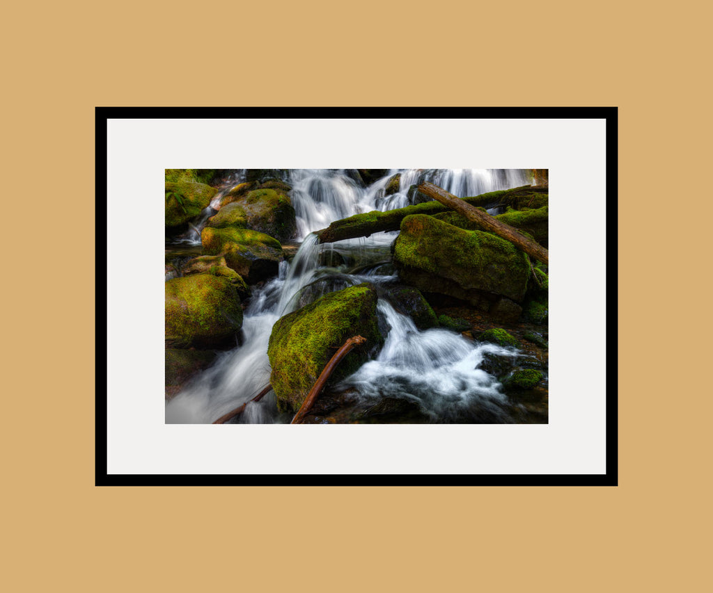 Falls Creek Falls Stream Mt. Rainier Framed